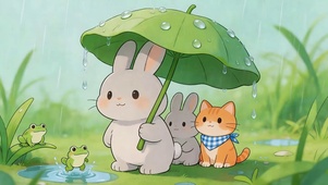 雨天可爱小萌宠