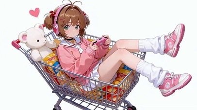 甜系慵懒电玩少女