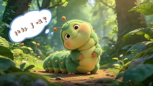 治愈系可爱毛毛虫拍照