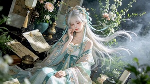 古风银发汉服美人