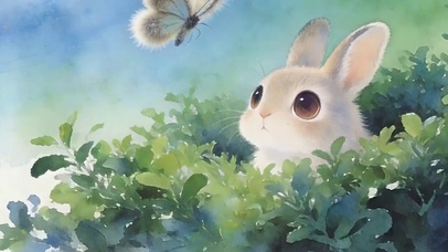 萌宠兔子带鱼屏