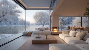 冰雪湖景暖居