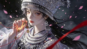 苗族银饰古风美少女