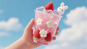 草莓冰饮