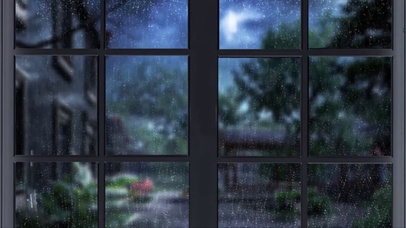 舒适雨夜玻璃雨