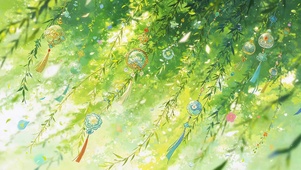 唯美柳树风铃