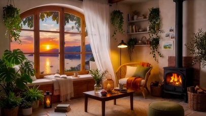 落日海景小屋