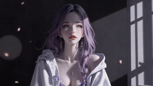 紫发氛围感温柔美少女