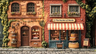 小镇静谧童话蛋糕商店