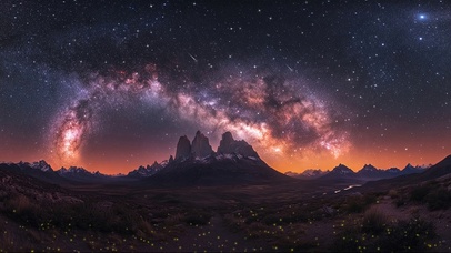 梦幻星空广阔草原