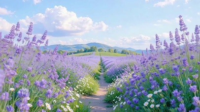 护眼远山薰衣草田