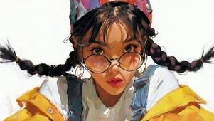 两条辫子女孩