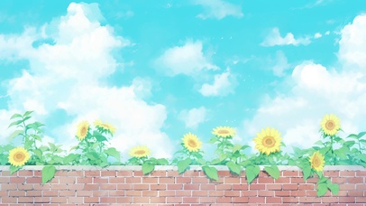 蓝天下的向日葵