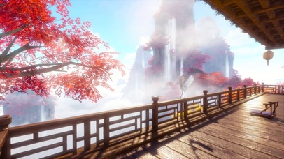 古风秋天山水阁楼