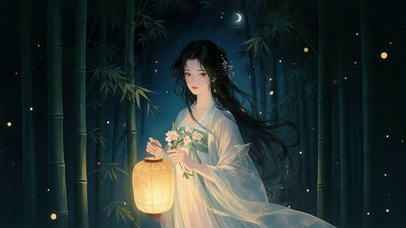 林间古风美女