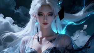 白发纯欲云渊仙子的云穹破界幽歌