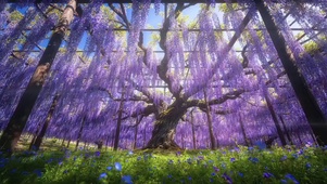 莫奈的紫沉睡着紫藤花的梦