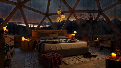 雨滴玻璃舒适卧室