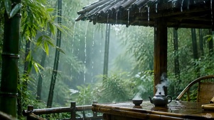 竹林屋檐雨