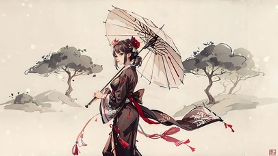 古风撑伞少女