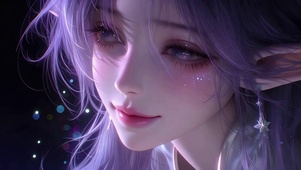 紫发星光精灵美少女