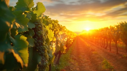 落日阳光葡萄园