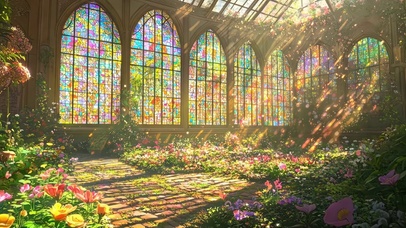 浪漫绚丽玻璃穹顶光影