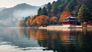 山水古亭美景