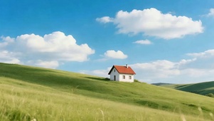 白云树木小屋