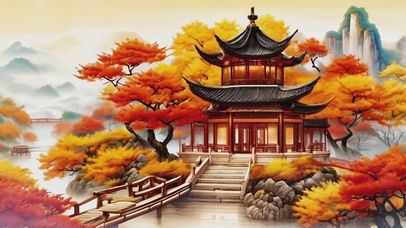 古朴国风插画