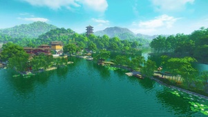 护眼治愈翠绿西湖美景