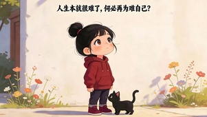 可爱女孩与猫咪