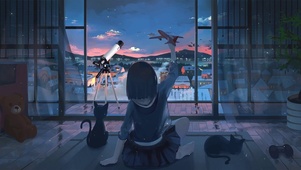 在家悠闲的少女