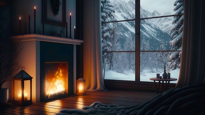 安静温暖雪屋