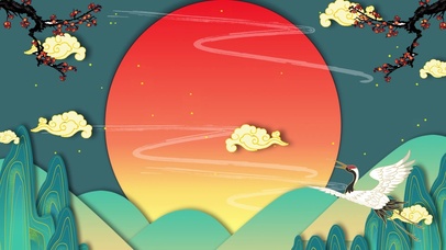 治愈系夕阳群山