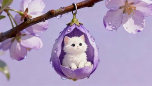 花朵里的猫咪