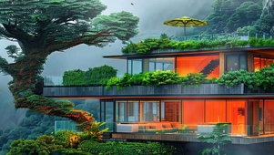 护眼山绿景树木带鱼屏