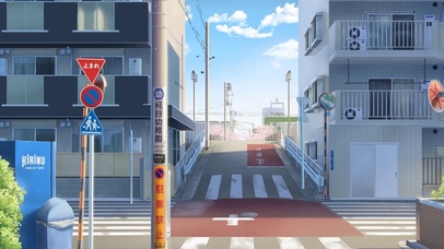 日式街道晴雨天