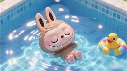 惬意舒服的游泳池拉布布