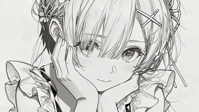 可爱简笔画少女