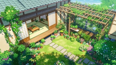 夏天治愈庭院
