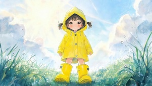 穿着雨衣女孩