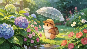 雨天可爱仓鼠