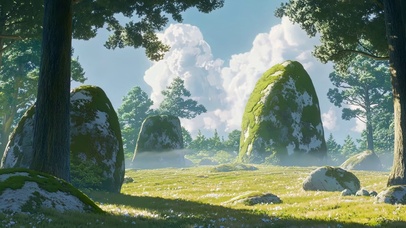 蓝天阳光森林草地