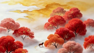 枫林中小马