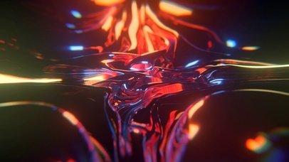 霓虹灯下的神秘流体表面