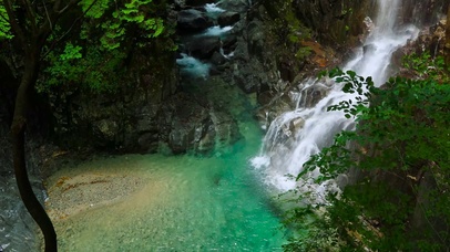夏日清凉瀑布水潭