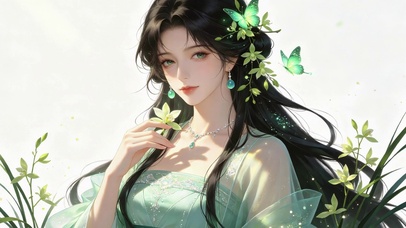 古风引蝶美女壁纸