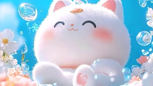 可爱猫咪带鱼屏