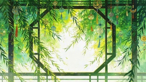 唯美的柳树风铃